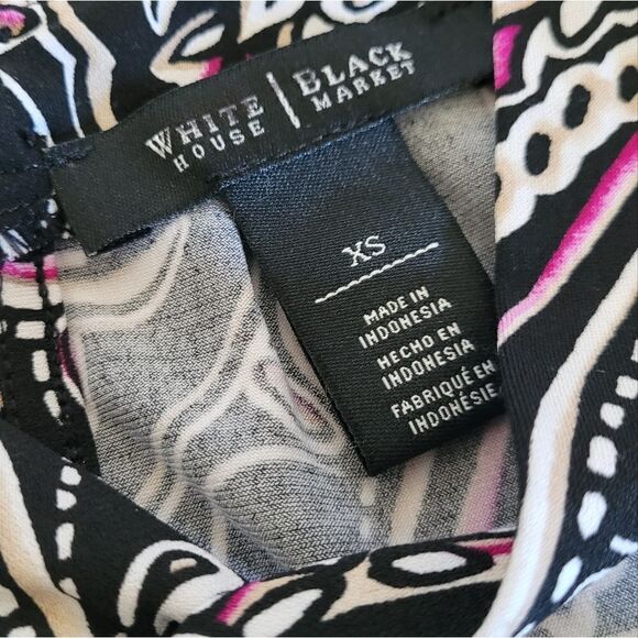 WHBM Printed Halter Blouson Tunic Peplum Top XS - Picture 4 of 6